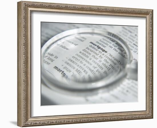 Definition of Mortgage with Magnifying Glass-null-Framed Photographic Print