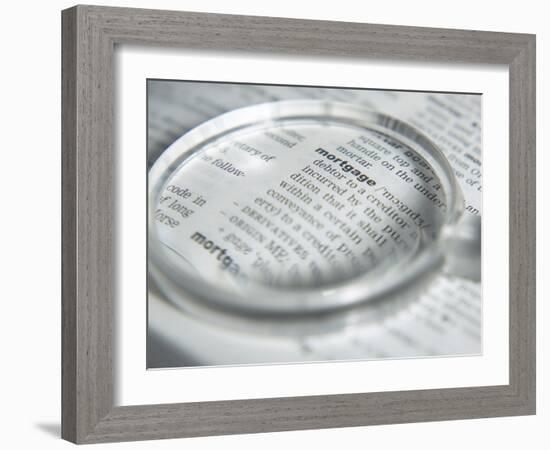 Definition of Mortgage with Magnifying Glass-null-Framed Photographic Print