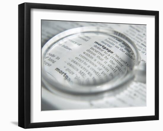 Definition of Mortgage with Magnifying Glass-null-Framed Photographic Print