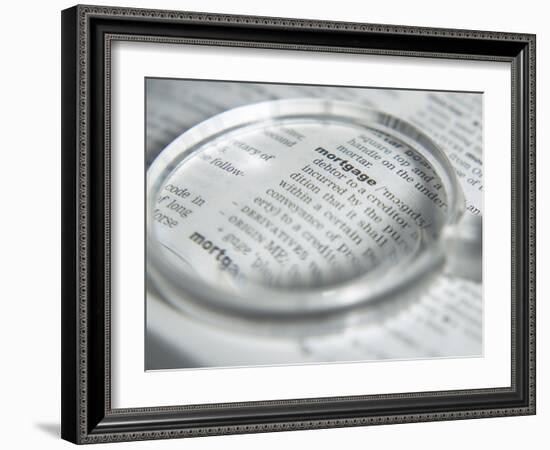 Definition of Mortgage with Magnifying Glass-null-Framed Photographic Print