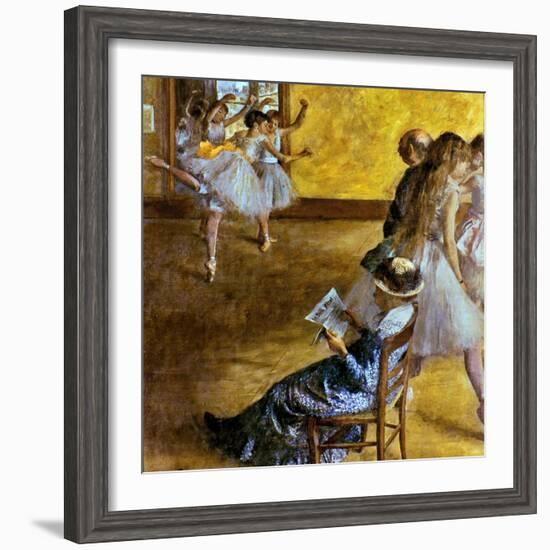 Degas: Ballet Class, C1878-Edgar Degas-Framed Giclee Print