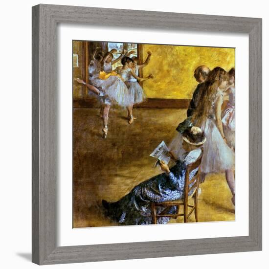 Degas: Ballet Class, C1878-Edgar Degas-Framed Giclee Print