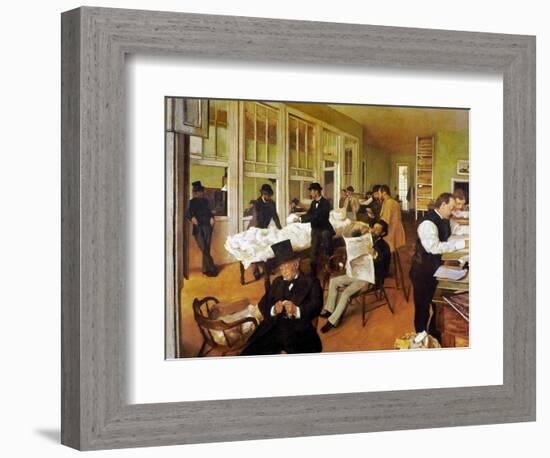 Degas: Cotton Office, 1873-Edgar Degas-Framed Giclee Print