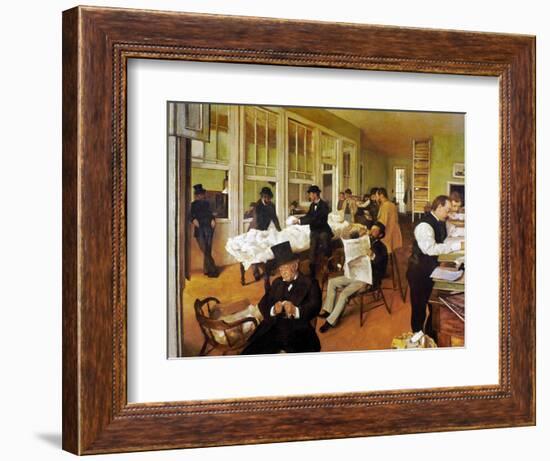 Degas: Cotton Office, 1873-Edgar Degas-Framed Giclee Print