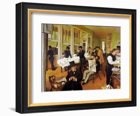 Degas: Cotton Office, 1873-Edgar Degas-Framed Giclee Print