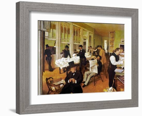 Degas: Cotton Office, 1873-Edgar Degas-Framed Giclee Print