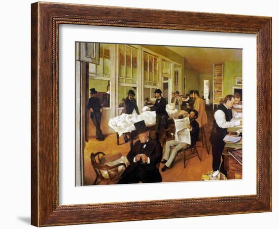 Degas: Cotton Office, 1873-Edgar Degas-Framed Giclee Print