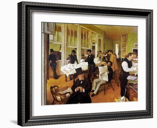 Degas: Cotton Office, 1873-Edgar Degas-Framed Giclee Print