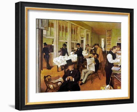 Degas: Cotton Office, 1873-Edgar Degas-Framed Giclee Print