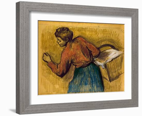 Degas: Laundress, C1888-92-Edgar Degas-Framed Giclee Print