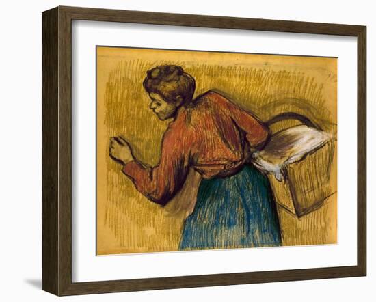 Degas: Laundress, C1888-92-Edgar Degas-Framed Giclee Print