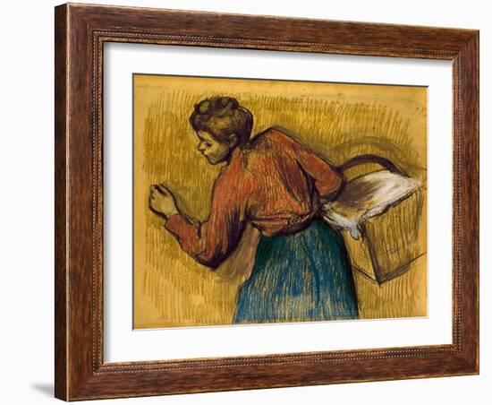 Degas: Laundress, C1888-92-Edgar Degas-Framed Giclee Print