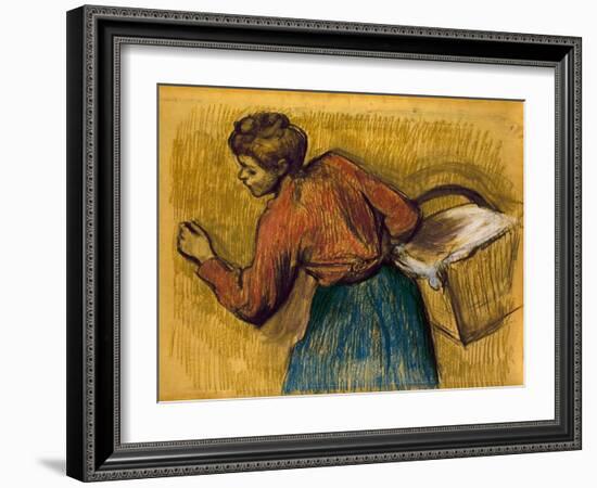 Degas: Laundress, C1888-92-Edgar Degas-Framed Giclee Print