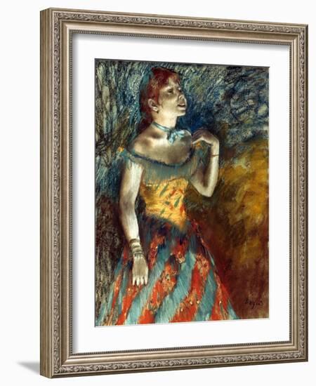 Degas: Singer In Green-Edgar Degas-Framed Giclee Print