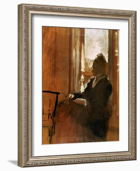 Degas:Woman At Window-Edgar Degas-Framed Giclee Print