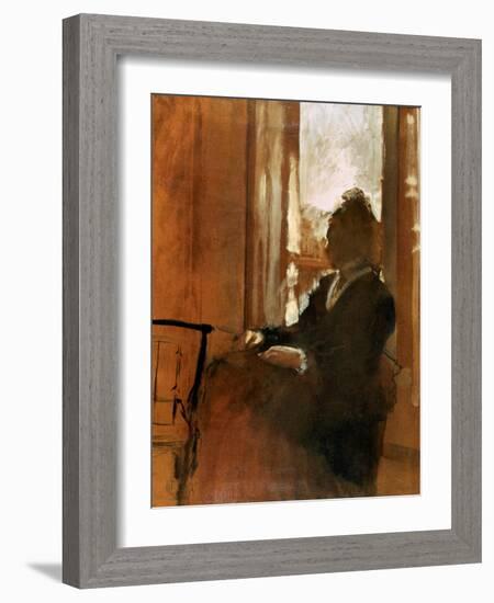 Degas:Woman At Window-Edgar Degas-Framed Giclee Print