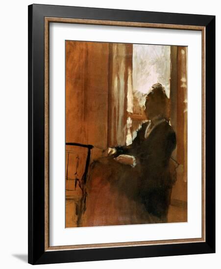 Degas:Woman At Window-Edgar Degas-Framed Giclee Print