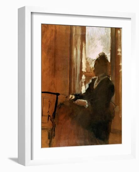 Degas:Woman At Window-Edgar Degas-Framed Giclee Print