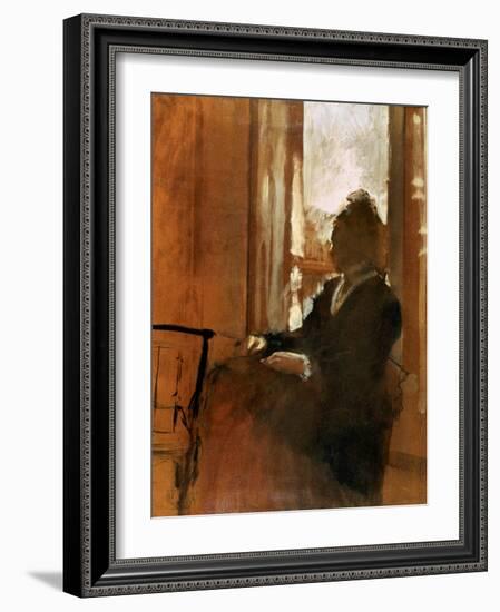 Degas:Woman At Window-Edgar Degas-Framed Giclee Print