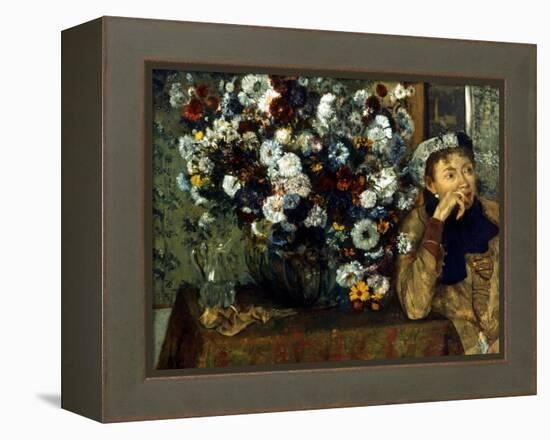 Degas: Woman & Flowers-Edgar Degas-Framed Premier Image Canvas