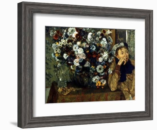 Degas: Woman & Flowers-Edgar Degas-Framed Giclee Print