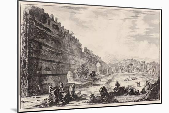 Degli Avanzi Del Castro Pretorio Nella Villa Adriana a Tivoli, 18Th Century (Etching)-Giovanni Battista Piranesi-Mounted Giclee Print