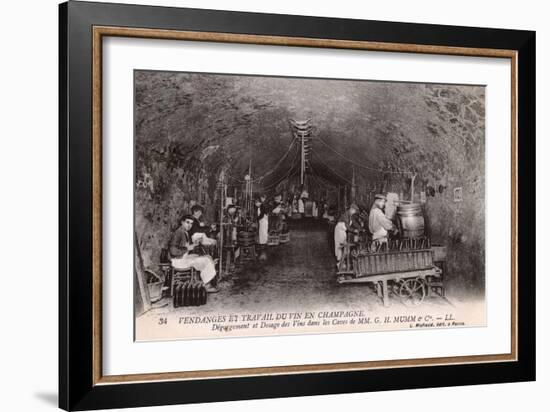 Degorgement at Mumm's-null-Framed Photographic Print