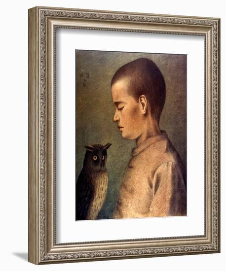 Degouve: Child & Owl, 1892-William Degouve De Nuncques-Framed Giclee Print