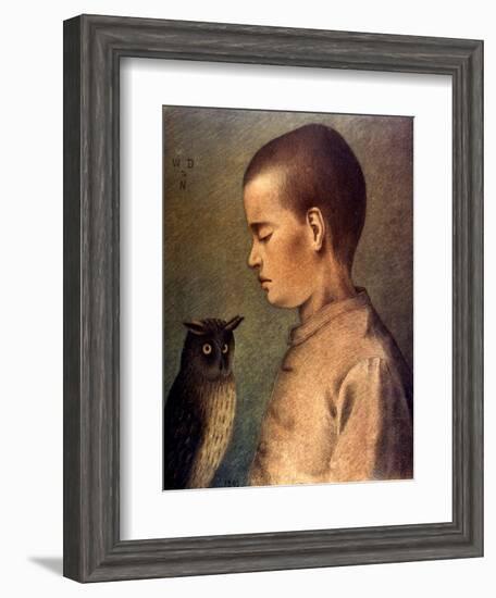 Degouve: Child & Owl, 1892-William Degouve De Nuncques-Framed Giclee Print