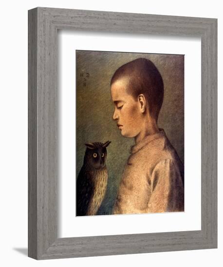 Degouve: Child & Owl, 1892-William Degouve De Nuncques-Framed Giclee Print