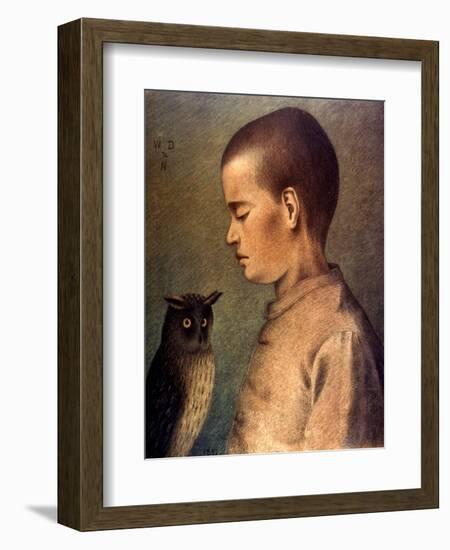 Degouve: Child & Owl, 1892-William Degouve De Nuncques-Framed Giclee Print