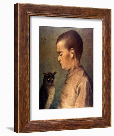 Degouve: Child & Owl, 1892-William Degouve De Nuncques-Framed Giclee Print