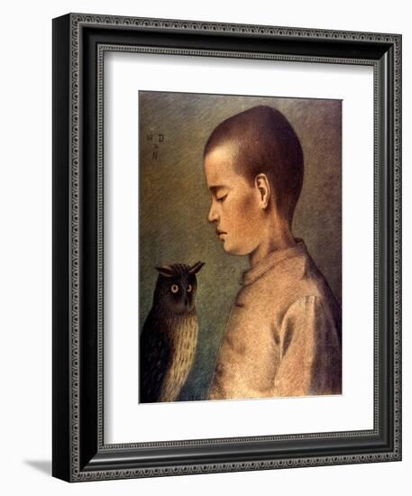 Degouve: Child & Owl, 1892-William Degouve De Nuncques-Framed Giclee Print