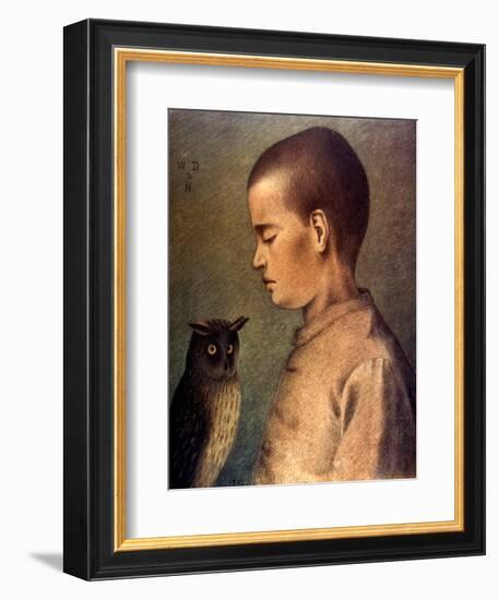 Degouve: Child & Owl, 1892-William Degouve De Nuncques-Framed Giclee Print