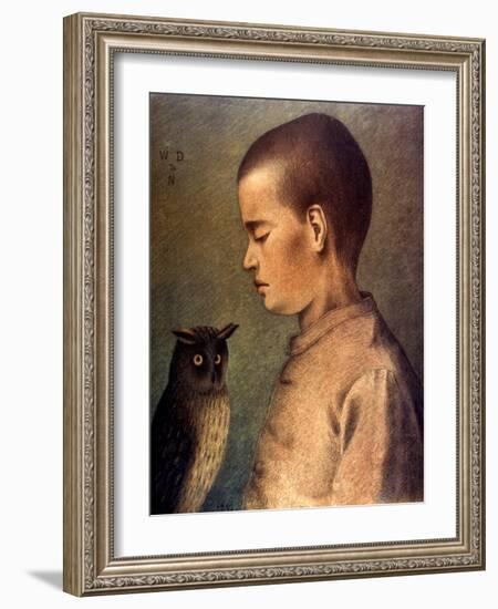 Degouve: Child & Owl, 1892-William Degouve De Nuncques-Framed Giclee Print