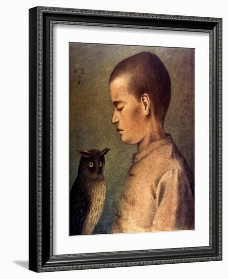 Degouve: Child & Owl, 1892-William Degouve De Nuncques-Framed Giclee Print