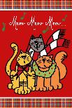 Christmas Cat Jingles on Plaid-Deidre Mosher-Art Print