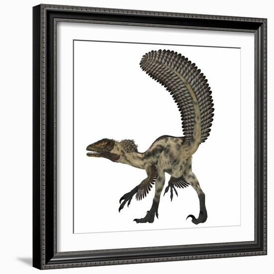 Deinonychus, a Carnivorous Dinosaur from the Early Cretaceous Period-Stocktrek Images-Framed Art Print