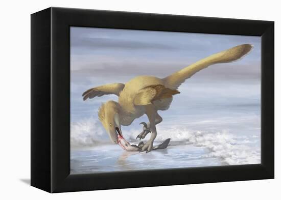 Deinonychus Antirrhopus Preys on a Fish-null-Framed Stretched Canvas