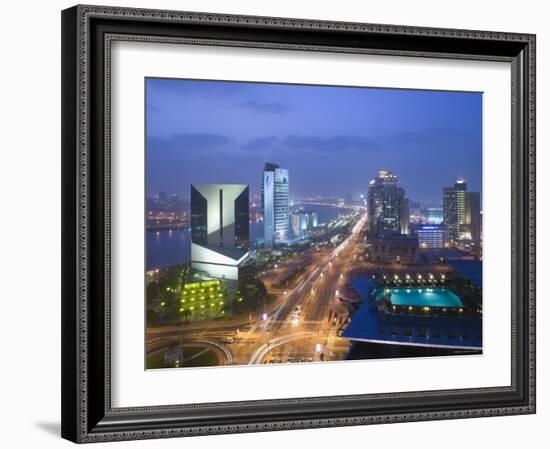 Deira Buildings Along Dubai Creek and Baniyas Road, Dubai, United Arab Emirates-Walter Bibikow-Framed Photographic Print