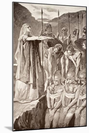 Deirdre's Lament, Illustration from 'Celtic Myth and Legend' by Charles Squire, 1905 (Litho)-John Henry Frederick Bacon-Mounted Giclee Print