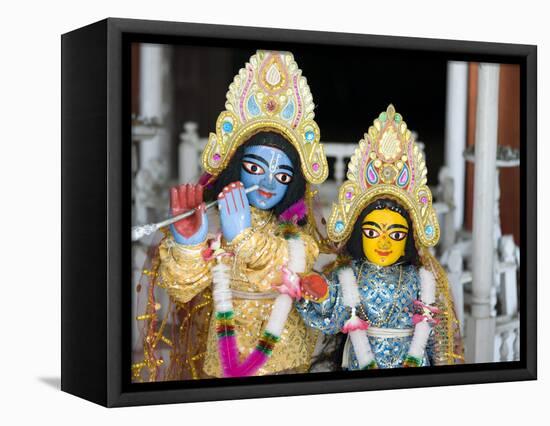 Deities Sri Krishna and Sri Radhika (Radha) in the Lalji Temple, Kalna, West Bengal, India, Asia-Annie Owen-Framed Premier Image Canvas