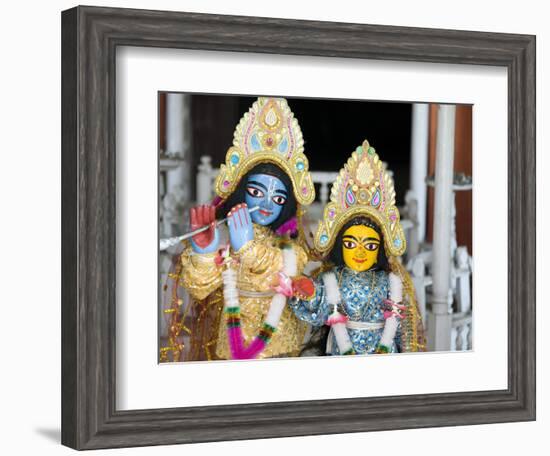 Deities Sri Krishna and Sri Radhika (Radha) in the Lalji Temple, Kalna, West Bengal, India, Asia-Annie Owen-Framed Photographic Print