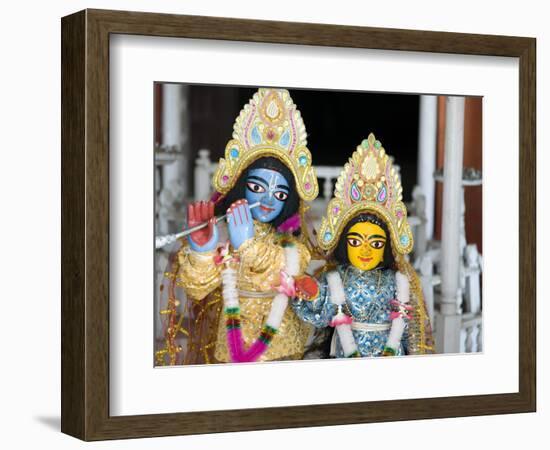 Deities Sri Krishna and Sri Radhika (Radha) in the Lalji Temple, Kalna, West Bengal, India, Asia-Annie Owen-Framed Photographic Print