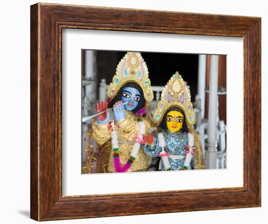 Deities Sri Krishna and Sri Radhika (Radha) in the Lalji Temple, Kalna, West Bengal, India, Asia-Annie Owen-Framed Photographic Print