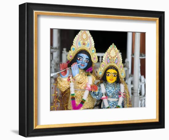 Deities Sri Krishna and Sri Radhika (Radha) in the Lalji Temple, Kalna, West Bengal, India, Asia-Annie Owen-Framed Photographic Print