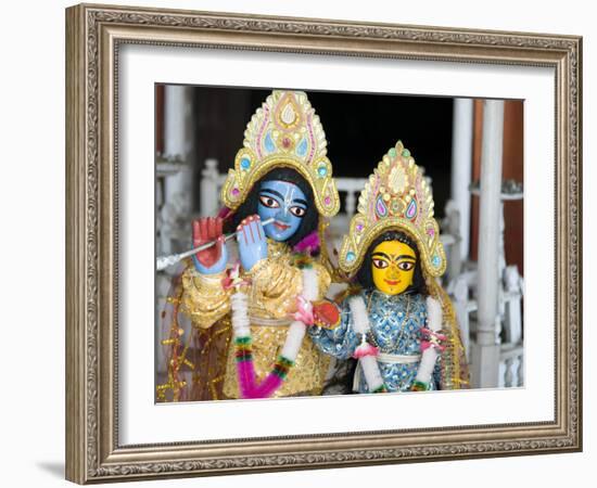 Deities Sri Krishna and Sri Radhika (Radha) in the Lalji Temple, Kalna, West Bengal, India, Asia-Annie Owen-Framed Photographic Print