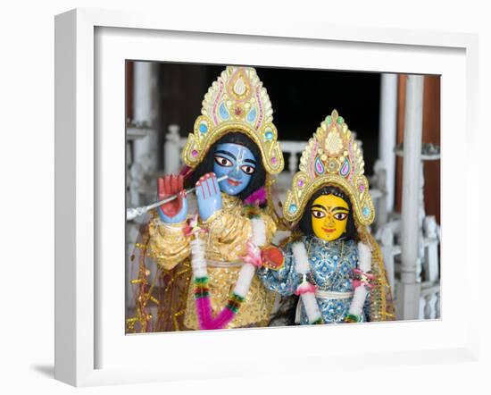 Deities Sri Krishna and Sri Radhika (Radha) in the Lalji Temple, Kalna, West Bengal, India, Asia-Annie Owen-Framed Photographic Print