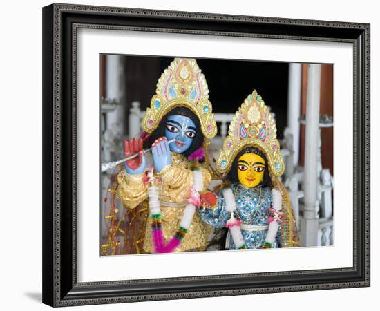 Deities Sri Krishna and Sri Radhika (Radha) in the Lalji Temple, Kalna, West Bengal, India, Asia-Annie Owen-Framed Photographic Print