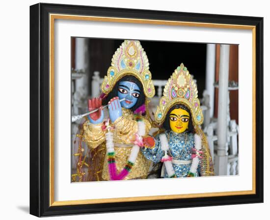 Deities Sri Krishna and Sri Radhika (Radha) in the Lalji Temple, Kalna, West Bengal, India, Asia-Annie Owen-Framed Photographic Print